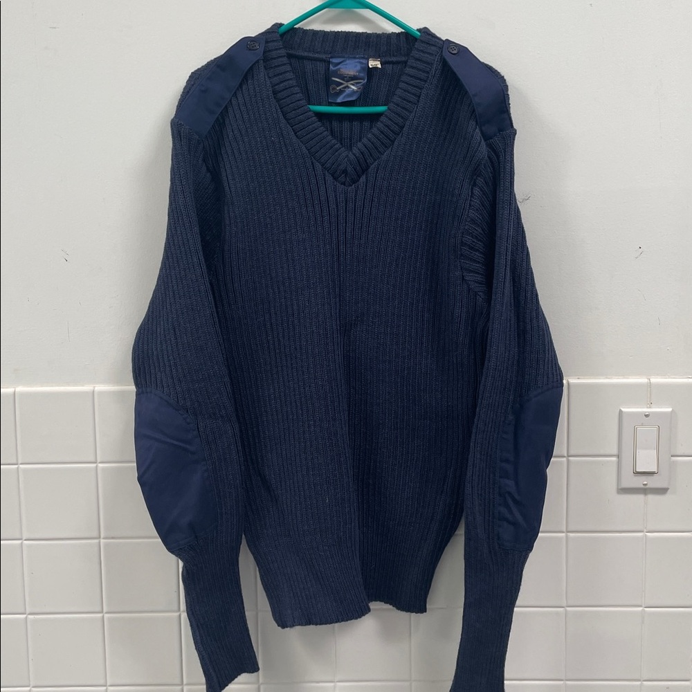 Vintage Military Equipment Corp Of America USAF Wool Navy Blue Sweater Size 50"